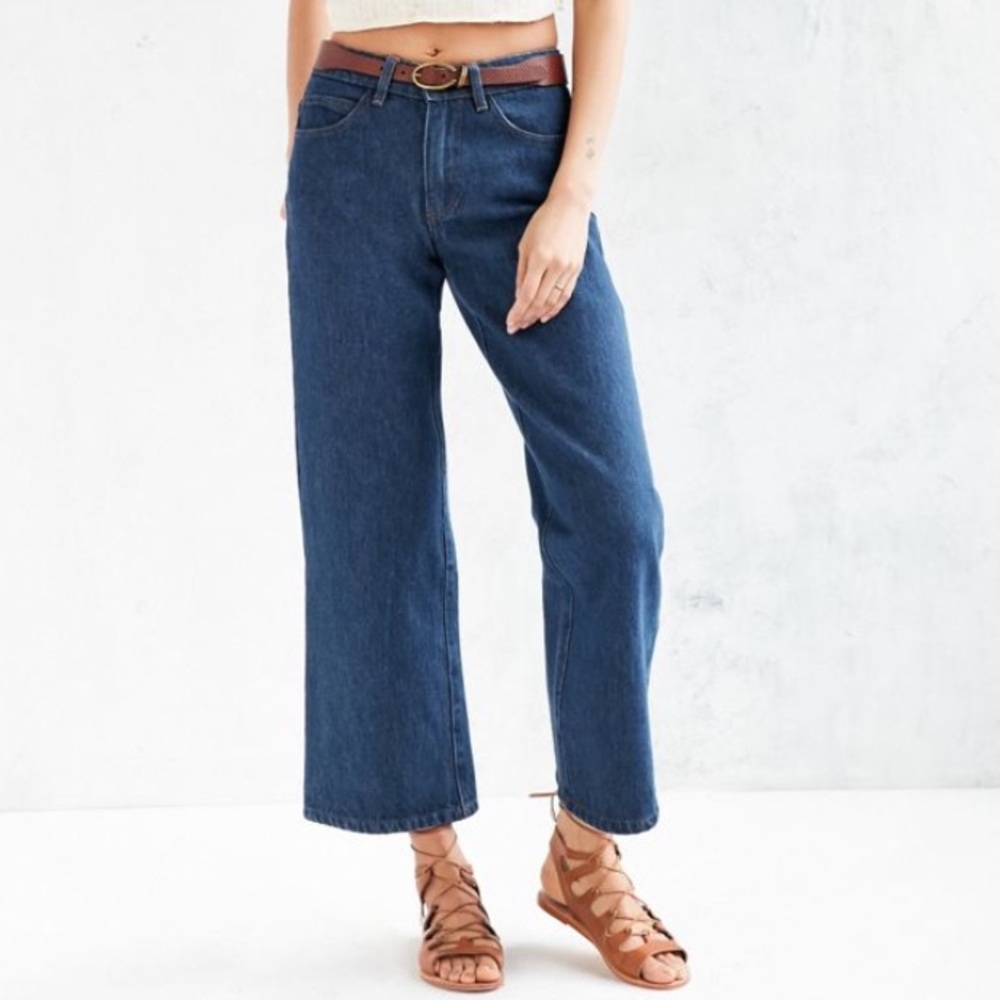 Objects Without Meaning distressed wide leg jeans